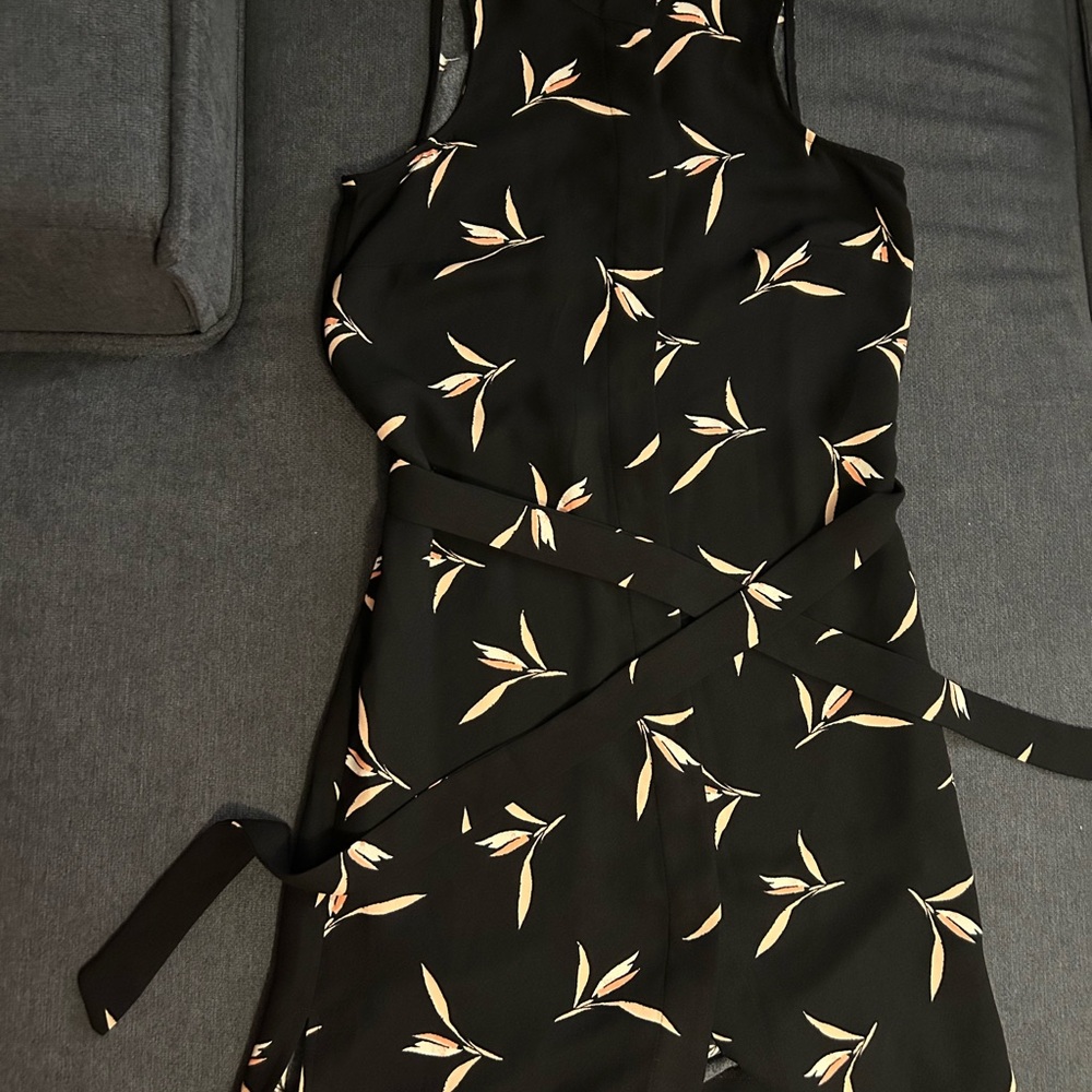 Ann Taylor Black Floral Sleeveless Dress